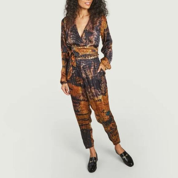 MESDEMOISELLES Hopi Jumpsuit Tie Dye Abstract Print Size 36 or 4 US - Picture 1 of 16